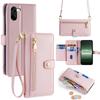 For OnePlus Nord CE5 5G/Ace 5 Racing 5G Leather Case Zipper Pocket Wallet Phone Cover with 2 Straps