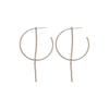 Silver Needle Rhinestone Tassel Earrings, European-American Fashion Geometric Studs, Light Luxury High-End Ear Ornaments