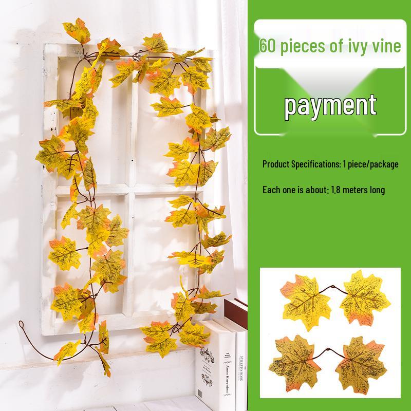 Autumn Maple Leaf Vine Hanging - Festive Decor for Halloween & Christmas