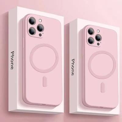 Flüssigsilikonhülle für iPhone 17 16 15 14 13 12 11 Pro Max 12 13 Mini Für Magsafe Magnetisches Kabelloses Laden Weiche Hülle funda