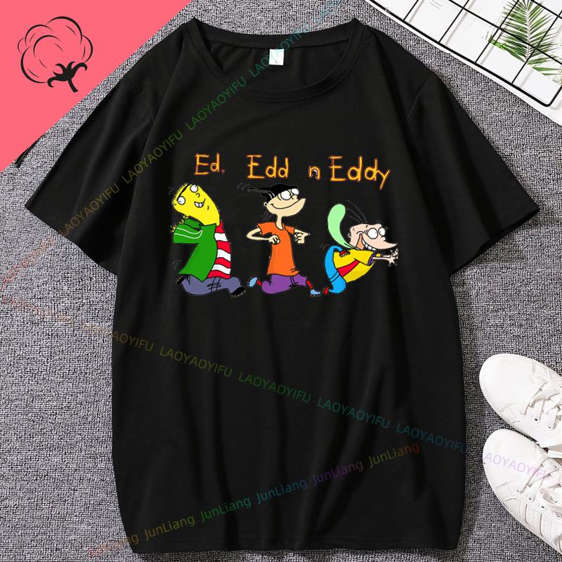 Ed Edd N Eddy Man Woman TShirt Cartoon Network TV Show Hip Hop Mens Tee Shirts Funny Tee Mens Tee Cotton Shirts