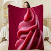 Strawberry ice cream pattern Flannel printed blanket suitable for all seasons suitable for living room office sofa and travel