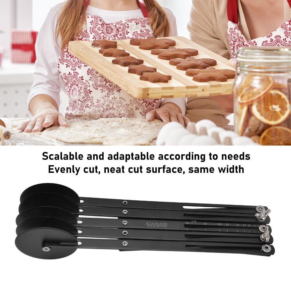 Adjustable Width Pizza Cutter 7 Wheel 5 Wheel Dough Knife Pastry Roller Cutter Pizza Cutting 5 Wheel