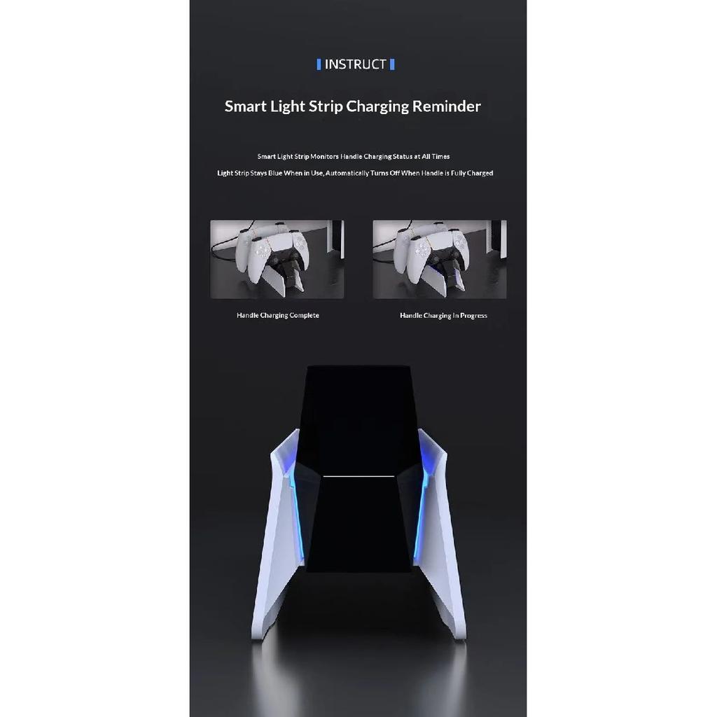 For PS5 Type-C DualSense Charging Station Dual Charging Dock Charger Stand for PlayStation 5 DualSense Wireless Game Controller
