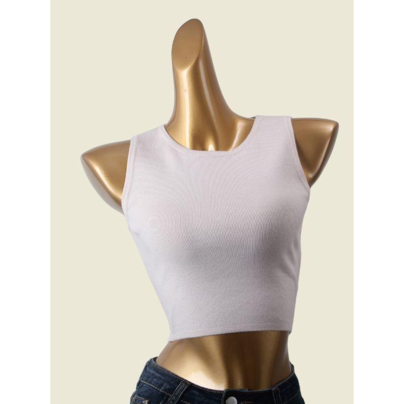 Foreign Trade Original Order Silm Sleeveless Midriff-Baring Pure Color Vest Sexy Sexy Female Knitting Upperwaear