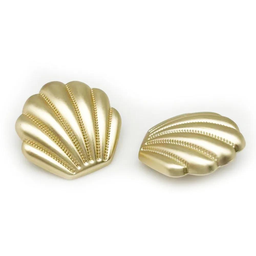 10Pcs New Shell Shape Shanked Metal Buttons DIY Apparel Coat Sweater Sewing Accessories Shirt Buttons