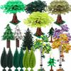 MOC DIY Dschungelgarten & Baum Bausteine - Hoflandschaft Steine Kompatibel mit Großen Stadtstraßenansicht Sets