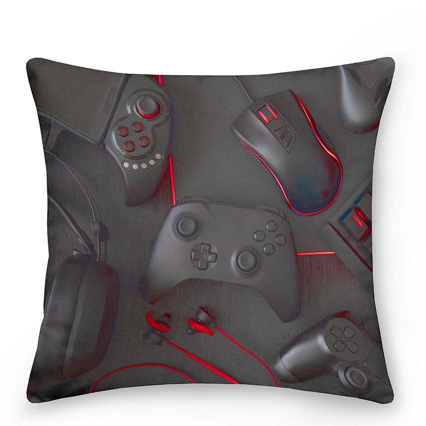 Boy Gamer Print Pillowcase Bedroom Decor Video Game Cushion Cover Home Gamepad  Gift