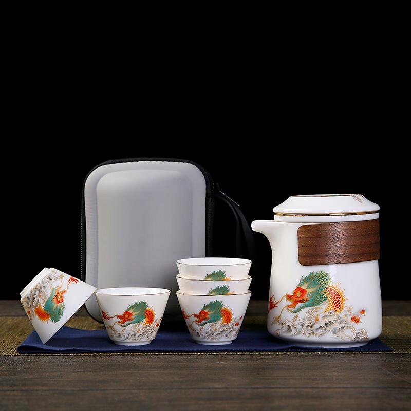 Qingsongshe Mutton-fat Jade White Porcelain Travel Tea Set