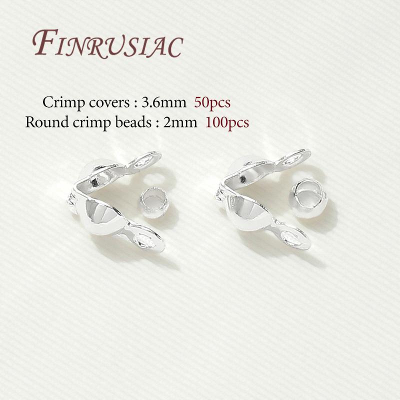 100pcs/lot 18K Gold Plated Connector Clasps Crimps Beads For Bracelets Necklace DIY Jewelry Making Supplies,Crimps Cover