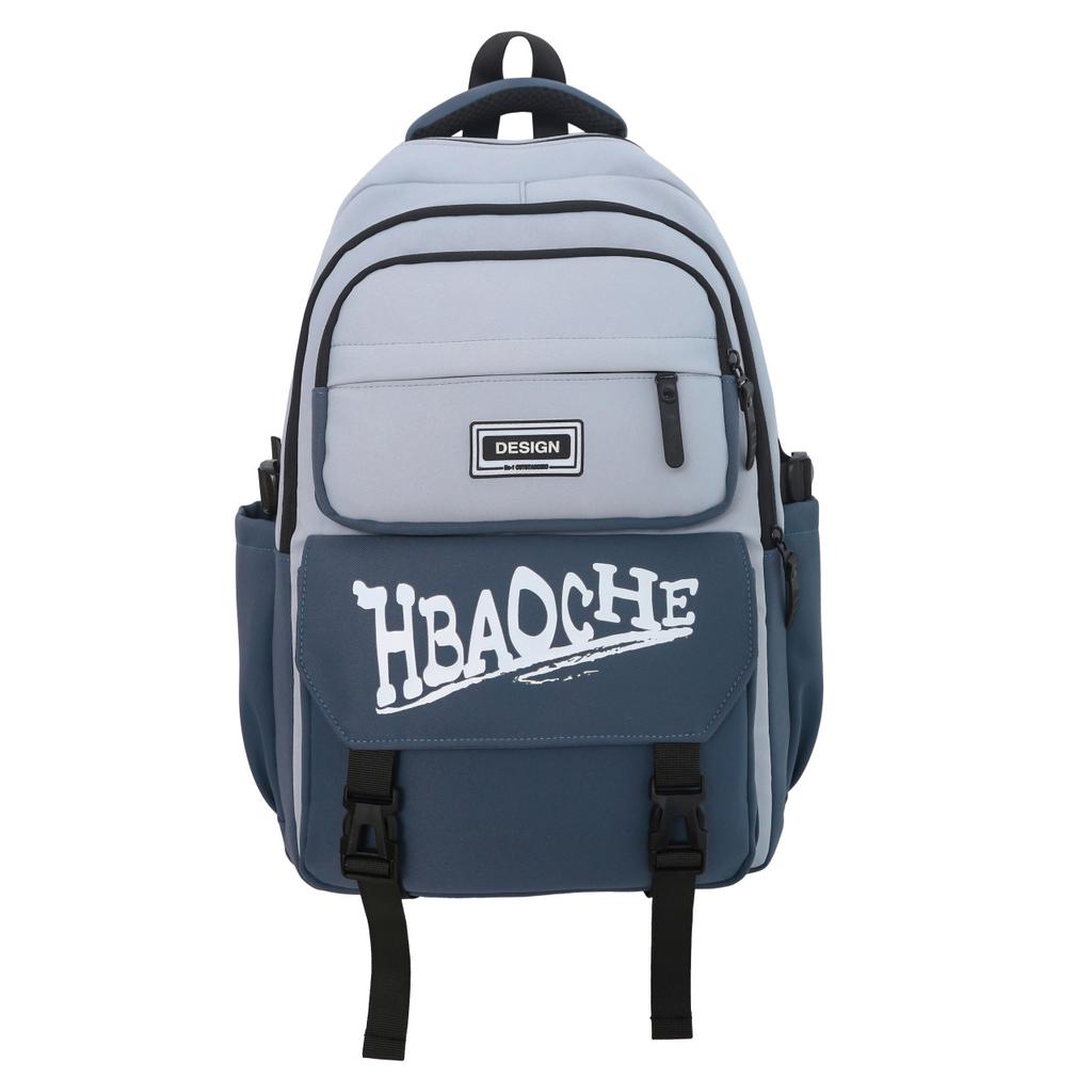 Casual simple and lightweight backpack large capacity letter printing junior high school high school student schoolbag female couple travel bag