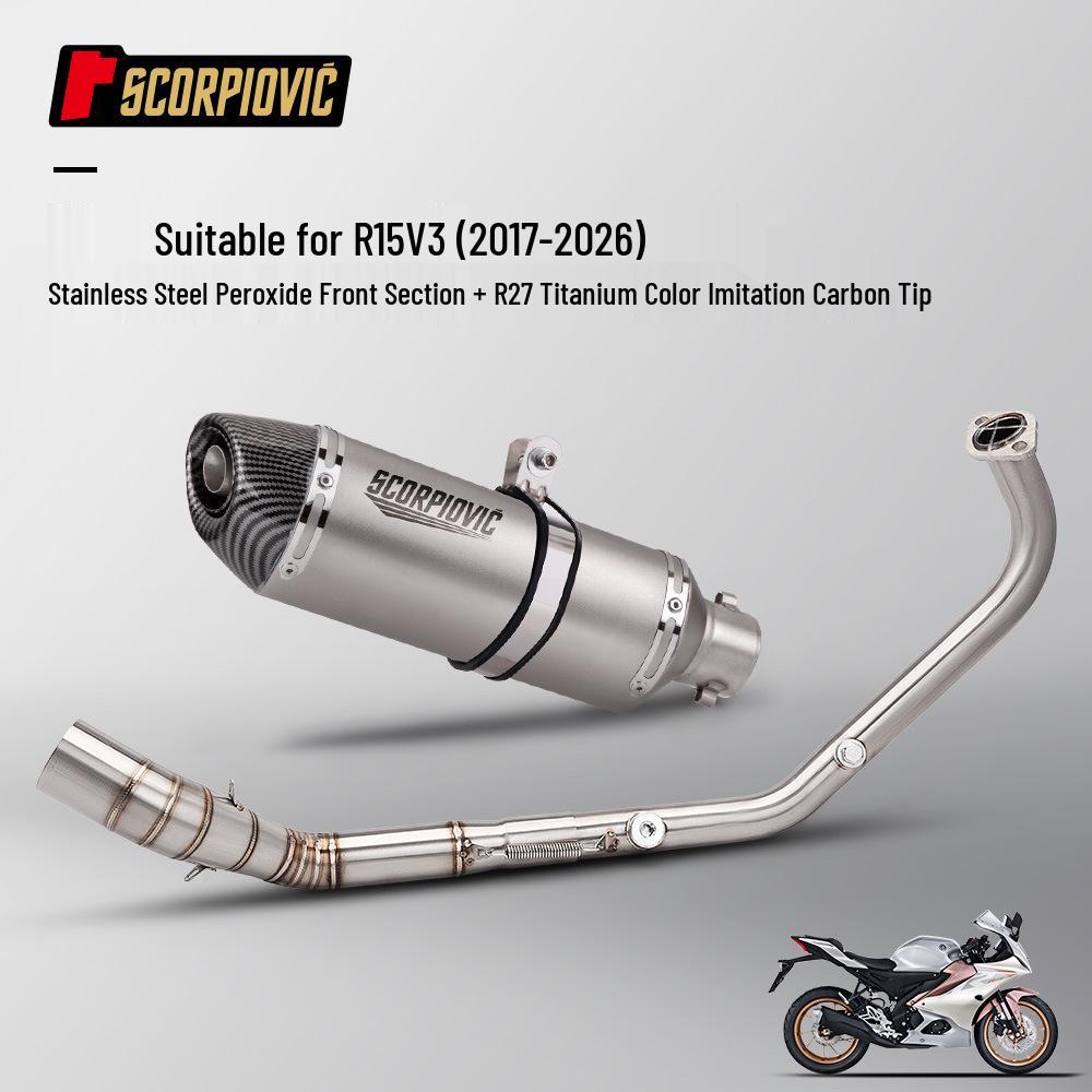 Motorcycle R15 V3 Full System Exhaust with Dual Oxygen Sensors and Muffler