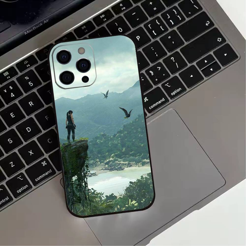 L-Lara-Croft T-Tomb R-Raider    Phone Case For iPhone 17,16,15,14,13,12,11 Plus,Pro Max,XS,Soft Silicone Black Cover