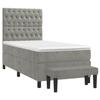 VidaXL Divan Bed and Mattress Light Grey 100x200cm Velvet - Model 3138007
