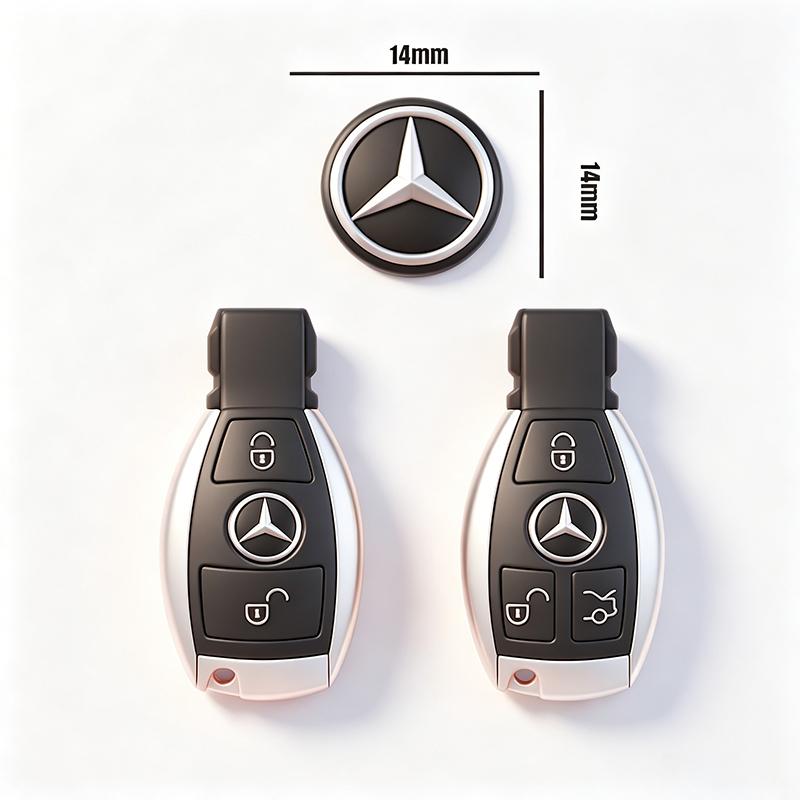 Auto Remote Key Emblem Sticker Aluminum Keys Decoration Decal For Mercedes Benz Smart W205 C300 W203 W206 W108 W124 W126 W140