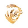 18K Gold Pastoral Leaf Open Women's Ring