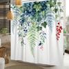 Greenery Theme Shower Curtain Tropical Plants Hanging Leaves Nature Style Bathroom Decor Polyester Waterproof Bathroom Shower