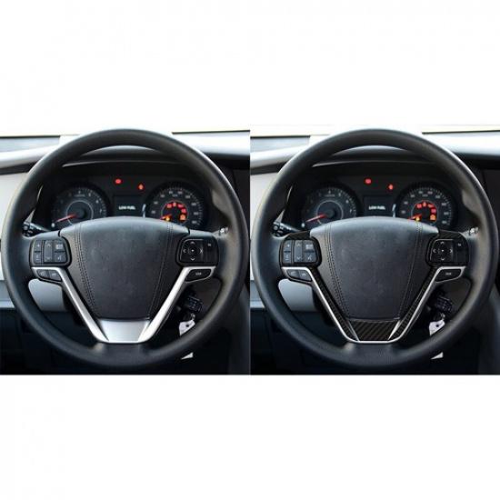 5Pcs Carbon Fiber Interior Steering Wheel Cover Trim For Toyota Sienna 2015-