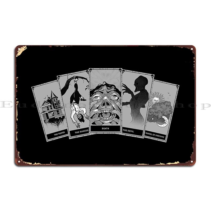 Phasmophobia Карты Таро Металлическая Табличка Дизайн Дизайн Настроить Создать Кухонная Жестяная Вывеска Постер 40x30cm