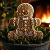 Christmas Outdoor Yard Decoration Gingerbread Man Garden Stake, Acrylic Cute Holiday Lawn Art 2D Flat for Patio Decor Durable Stake