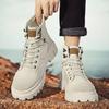 Outdoor High Top Leather Shoes For Men New In Size 45 Classic Original Man Casual Boots Cowhide Cheap Clearance Comfortable Pu