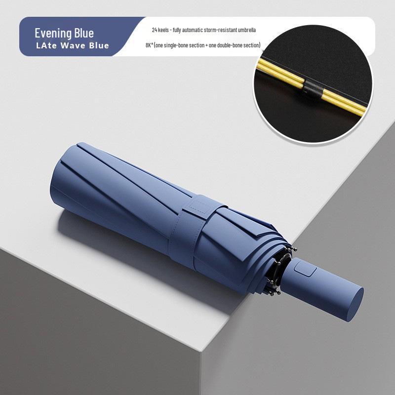 Extra Large Reinforced Automatic Sun & Rain Umbrella with Anti-UV Sunshade and Logo Print