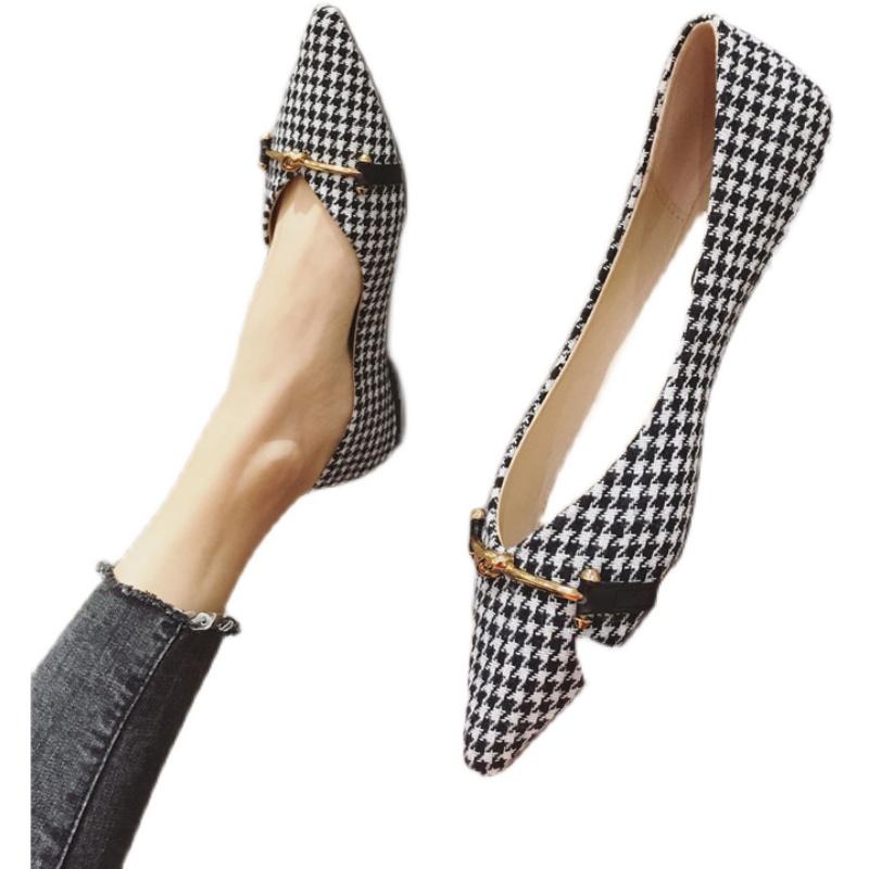 Fashion Flat Shoes for Women's Spring and Autumn New Pointed Women's Shoes Comfortable Single Shoes Plus Size 44 45 46 Ladies Shoes