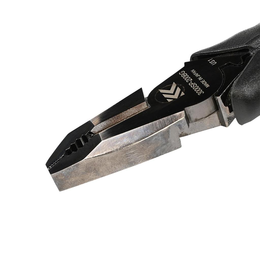 Fujiya Tecopen Eccentric Power Black Diagonal Tip For Pulling Staples and Cutting Pliers, Gold, 200mm, Cut, Eccentric, Lightweight, Wire, 3000SP-200BG