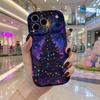 Christmas Tree Starry Night Phone Case for iPhone 17 Pro Max, Festive Holiday Glitter Soft TPU Cover, Winter Xmas Decorative Protective Back Shell