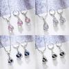 Womens Zircon Crystal Jewelry Set Vintage Rotating Teardrop Necklace Earrings Boho Chic Accessory