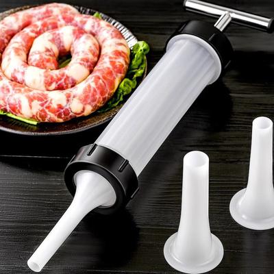 Ręczna maszyna do nadziewania kiełbas z 3 dyszami wypełniającymi Domowy zestaw narzędzi do nadziewania kiełbas Zestaw narzędzi do robienia hot dogów Strzykawka do mięsa Gadżety