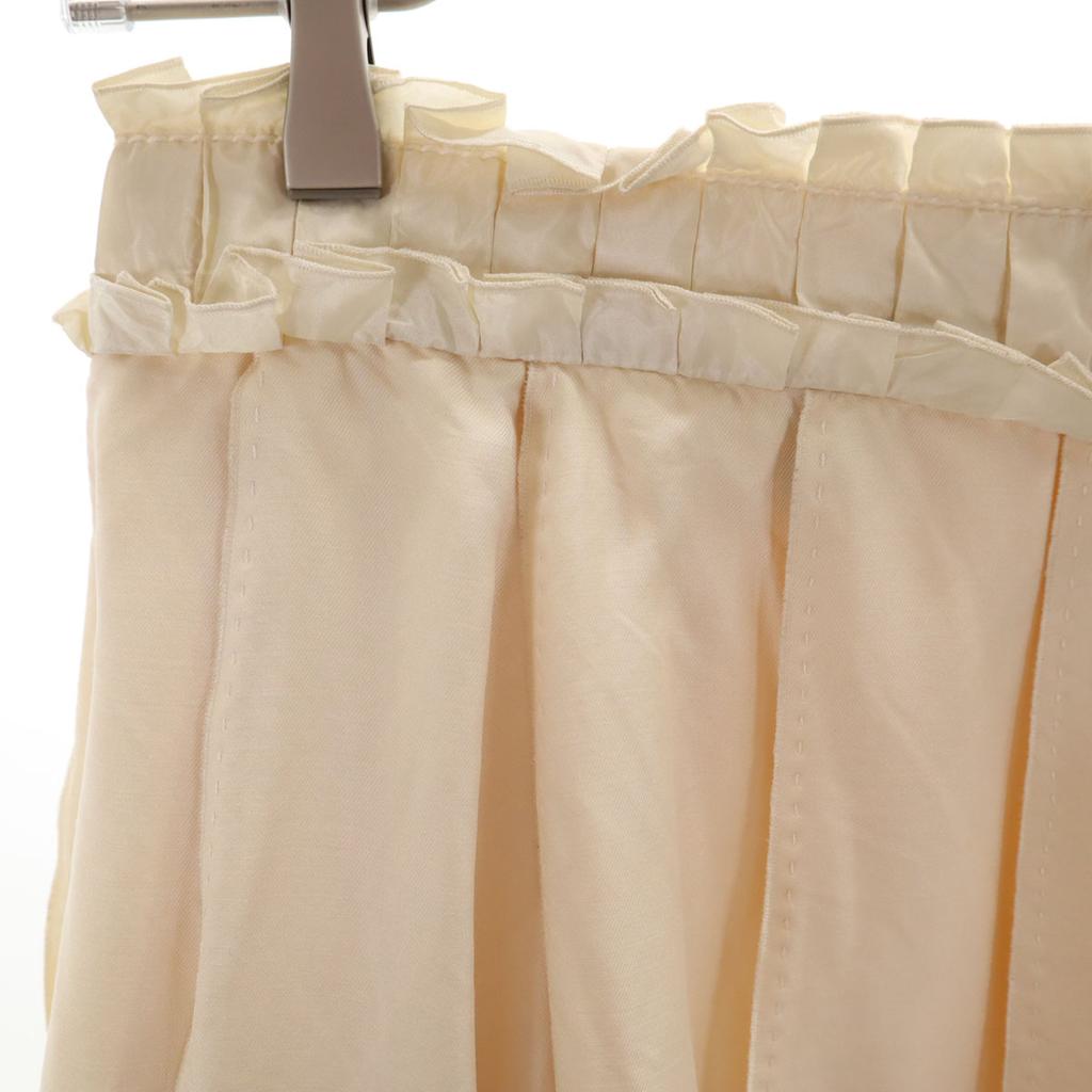 LOUIS VUITTON French silk blend Mimole length Pleated skirt 34 Ivory Women Used