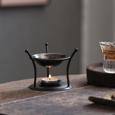 Black Metal Storage Stand for Incense & Candle Holders, Portable Organizer Ideal for Yoga, Travel, Gatherings & Religious Use