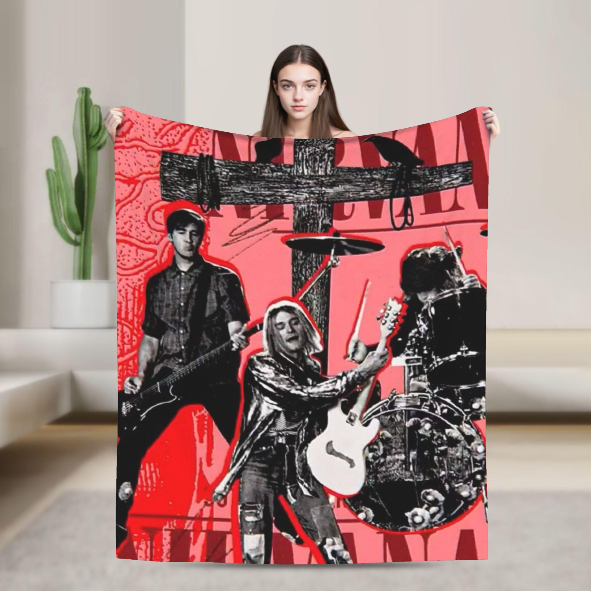 

Nirvana Face Band Blanket Decorative Flannel Bedding Throws For Couch Chair Warm Custom Quality Bedspread Gift 30x40in