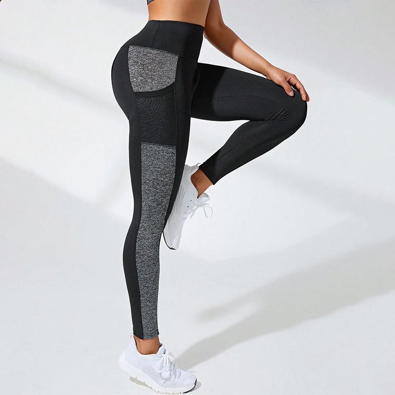 Women's High-Waist Yoga Leggings - European & American Style, Hip-Lifting, Breathable, Sexy Stitching for Running.