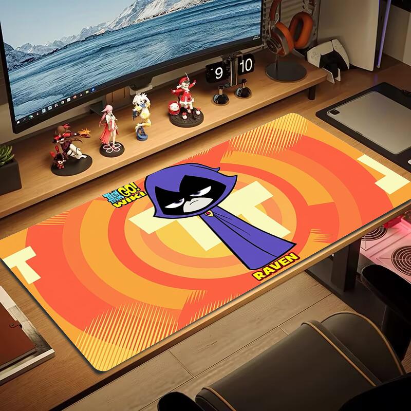 Teen Titans Mouse Pad Large Gaming Table Cushion Nonslip Laptop Tablet Big Mousepad Xxl Mat Mini Pc Playmat With Lock Edge
