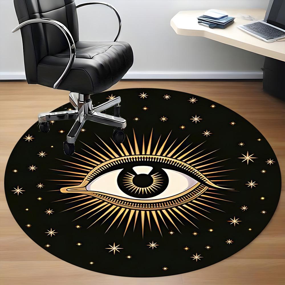 1PC Eye Stars Office Round Area Rug, Mat Suitable For Office, Under Office Chairs Bedroom Living Room Home Decor, Room Deco