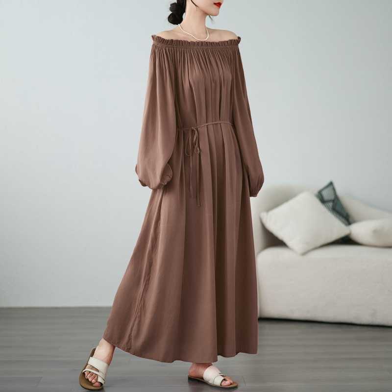 Round Neck Loose Long Dress