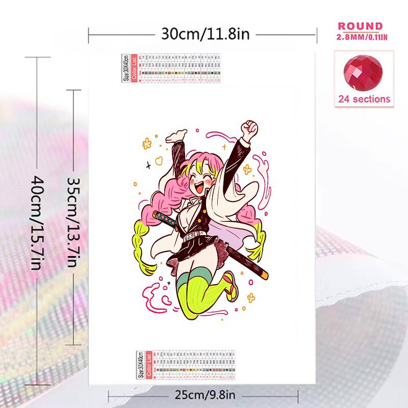 Demon Slayer 100% Round Full Drill 5D DIY Diamond Painting Embroidery Cross Stitch Rhinestone Decor