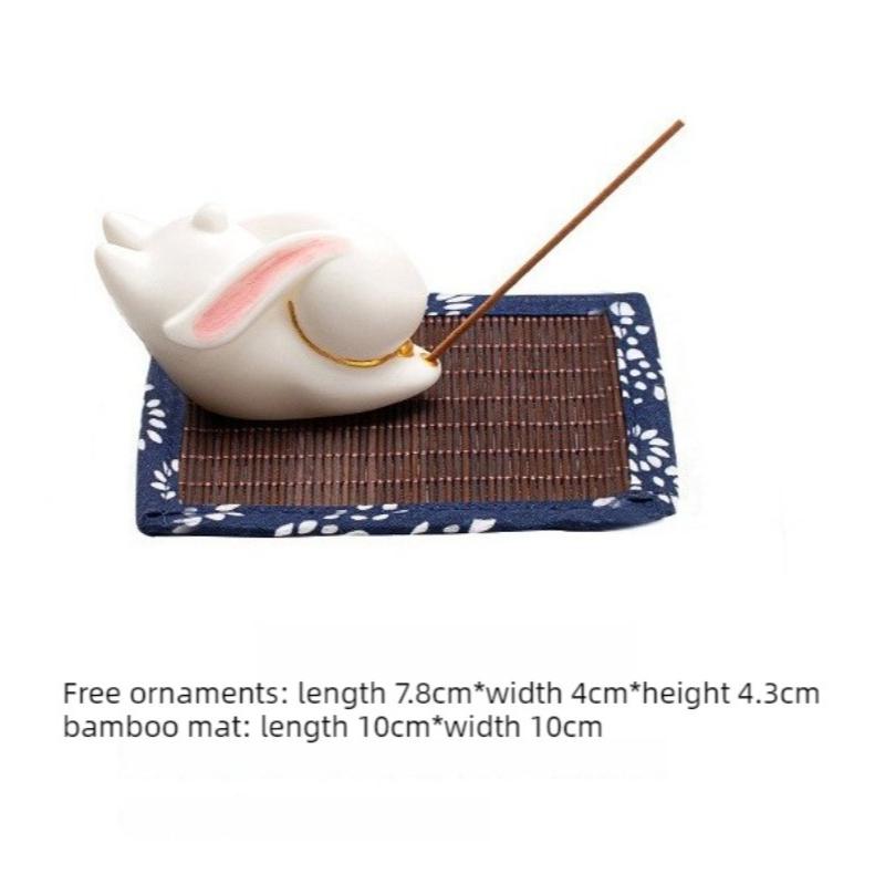 Cute Cat Ceramic Aroma Diffuser Incense Burner Holder Creative Desk Pen Holder Tea Pet Home Decor Office Gift for Living Room