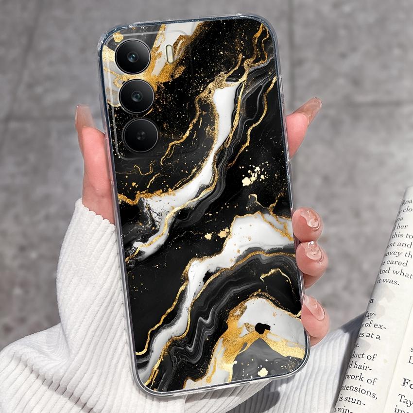 For Oppo Realme C75 C75x C71 C67 C63 C55 C35 C33 C21Y C20 C15 Clear Phone Covers Adorable Cat Patterns Screen Protector Dustproof Case For Oppo Casing