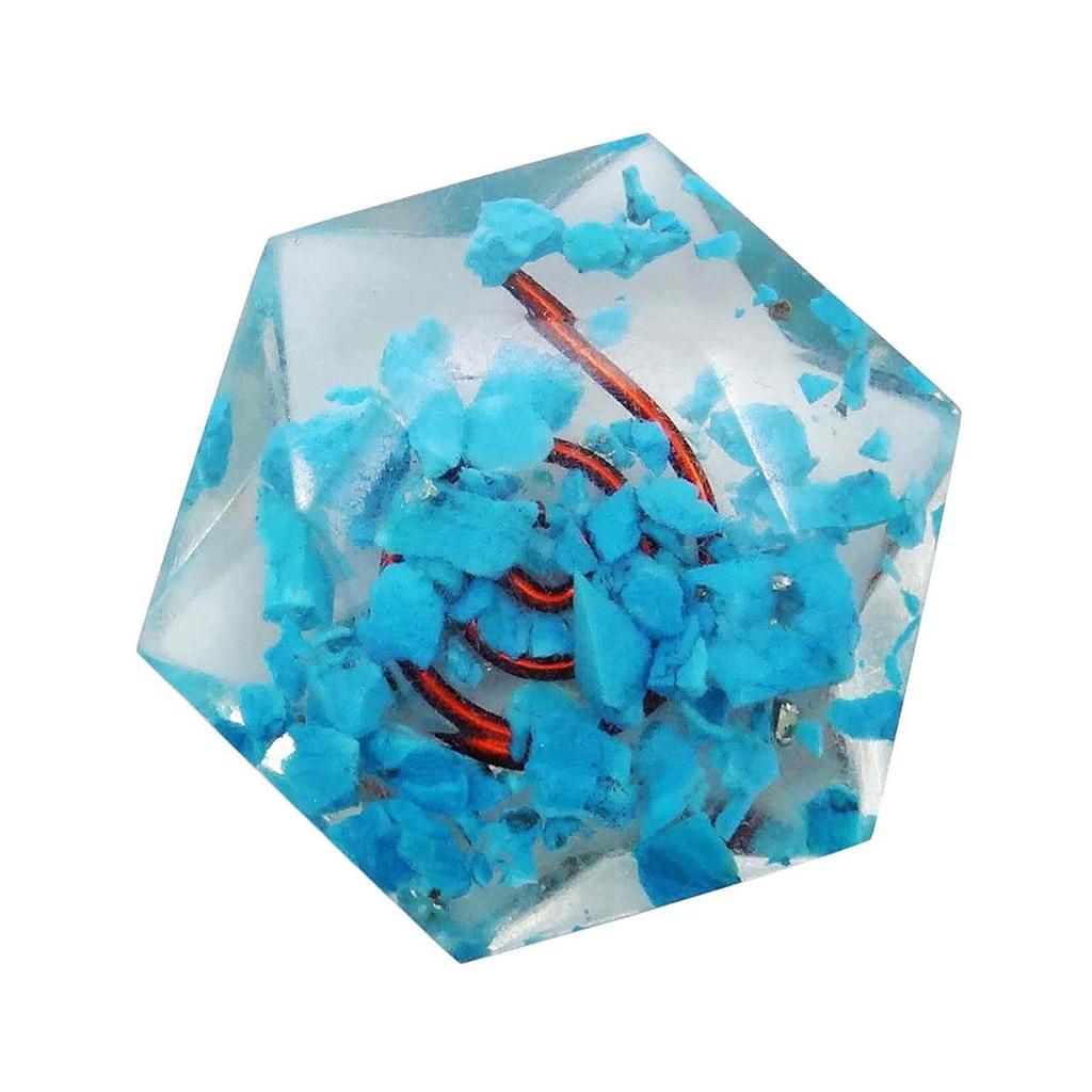 Harmonize Turquoise Faceted Hexagon Orgone Reiki Healing Crystal Symbol