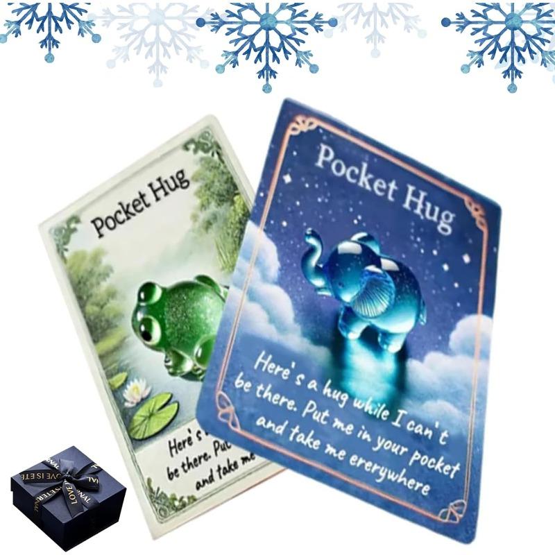 Animal Pocket Hug Gifts, Cute Turtle Encouragement, Resin Animals Token with Mini Pocket Hug Greeting Cards, Encouragement Greeting Card Gifts