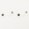 S925 Silver Needle Versatile Cute Lucky Little Star Stud Earrings Mini Pentagram Green Oil Drip Simple Earrings