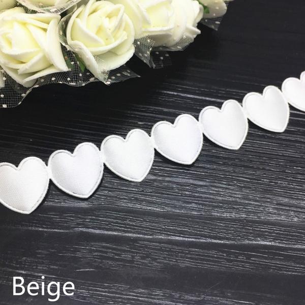 1.6cm Colorful Solid Color Heart-shaped Webbing Clothing Accessories Ribbon Cake Gift Box Packaging Ribbon Embossed Belt