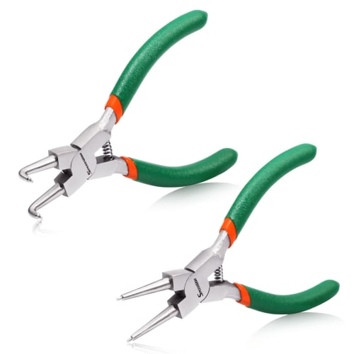 

SPEEDWOX Mini Snap Ring Pliers Set (2-Piece Set) with Straight Tip, 90 Bent, and C-Ring Tips, Dedicated Tool for Installing and Removing Snap Rings