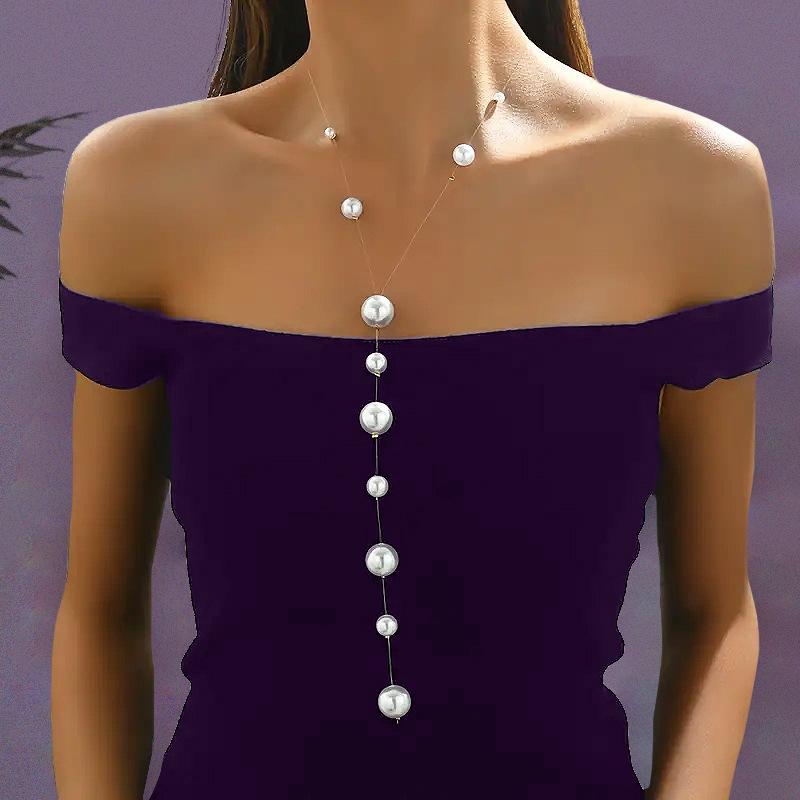 1 French Y-shaped Necklace Sweater Chain Temperament Banquet