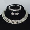 Fashion Multi-layer Multi-row Collar Earrings Bracelet Bracelet Bridal Necklace Short Necklace
