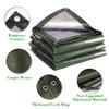 Heavy Duty Waterproof Tarp Army Green Silver Poly Tarpaulin Cover Rainproof Sunshade Awning Sheet Metal Grommets Outdoor Camping Cargo Ground Cover