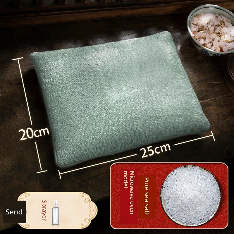 Salt Bag Hot Pack Microwave Oven Heating Sea Salt Crude Salt Salt Bag Belly Crude Salt Halite Physiotherapy Sack Moxibustion Waist Army Green